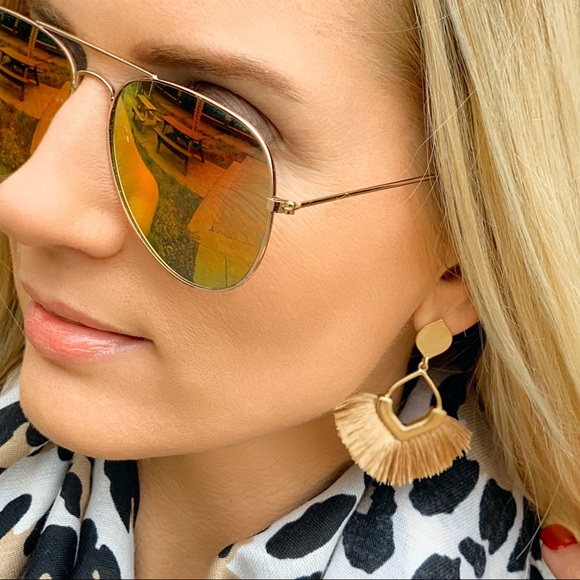 Brown fringe earrings - Picture 3 of 5